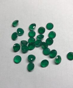2mm Natural Green Onyx Round Cut Gemstone