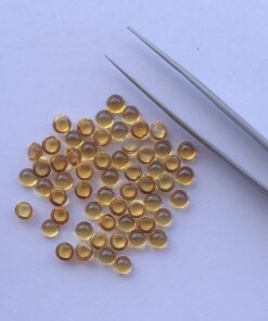 4mm Natural Citrine Smooth Round Cabochon