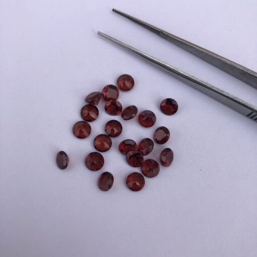 4mm Natural Red Garnet Round Cut Gemstone