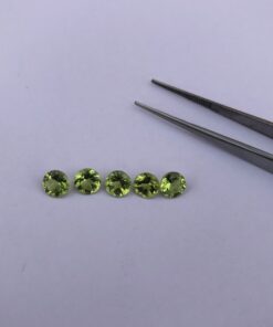 6mm Natural Peridot Faceted Round Cut Gemstone