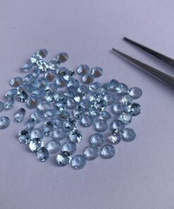 4mm Natural Sky Blue Topaz Round Cut Gemstone