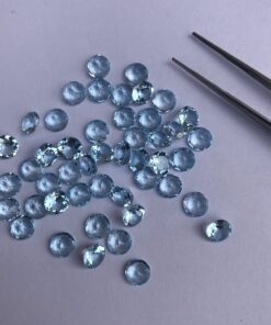 6mm Natural Sky Blue Topaz Round Cut Gemstone