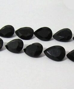 5x4mm Natural Black Onyx Pear Cut Gemstone