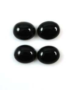 12x10mm Natural Black Spinel Smooth Oval Cabochon