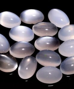 14x10mm Natural Blue Chalcedony Smooth Oval Cabochon