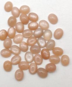 3x4mm Natural Peach Moonstone Smooth Oval Cabochon