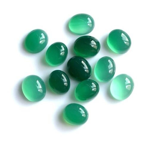 3x4mm Natural Green Chalcedony Smooth Oval Cabochon