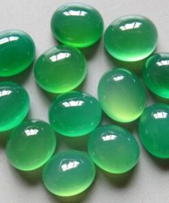 5x4mm green chalcedony oval