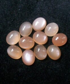 10x8mm Natural Peach Moonstone Smooth Oval Cabochon