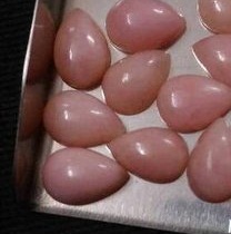 12x10mm Natural Pink Opal Smooth Pear Cabochon