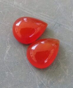 12x10mm Natural Carnelian Smooth Pear Cabochon