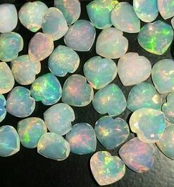 Natural Ethiopian Opal Faceted Heart Gemstone