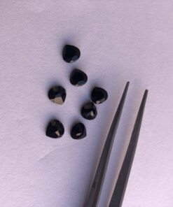 6mm Natural Black Spinel Heart Cut Gemstone