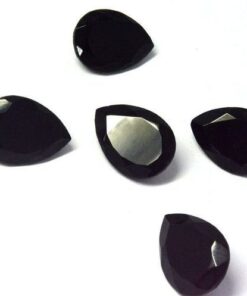 14x10mm Natural Black Onyx Faceted Pear Cut Gemstone