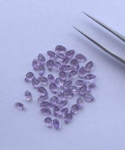 4x6mm Natural Amethyst Pear Cut Gemstone