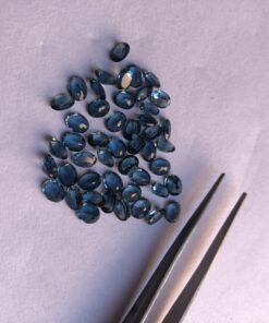 4x6mm Natural London Blue Topaz Faceted Oval Cut Gemstone