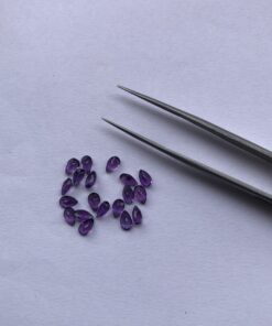3x4mm Natural African Amethyst Faceted Pear Cut Gemstone