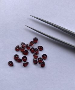 3x5mm Natural Red Garnet Faceted Pear Cut Gemstone
