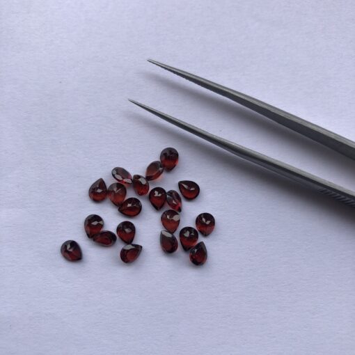 3x5mm Natural Red Garnet Faceted Pear Cut Gemstone