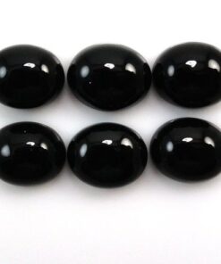 10x8mm Natural Black Onyx Smooth Oval Cabochon
