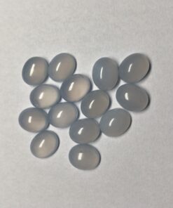 8x6mm Natural Blue Chalcedony Smooth Oval Cabochon