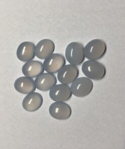5x7mm Natural Blue Chalcedony Smooth Oval Cabochon