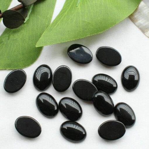 Natural Black Onyx Smooth Oval Cabochon