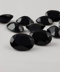 Natural Black Onyx Faceted Oval Gemstone