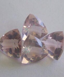 Natural Rose Quartz Faceted Trillion Cut Gemstone