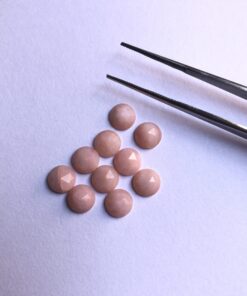 5mm Natural Pink Opal Round Rose Cut Cabochon