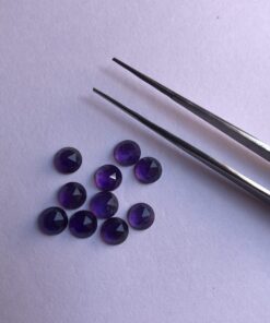6mm Natural African Amethyst Round Rose Cut Cabochon