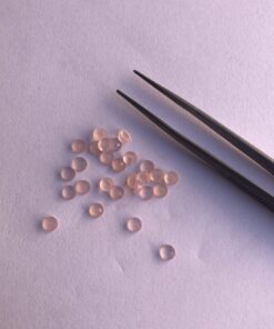 3mm Natural Pink Chalcedony Round Rose Cut Cabochon