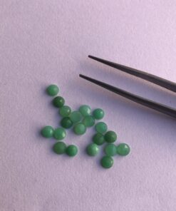 4mm Natural Chrysoprase Round Rose Cut Cabochon