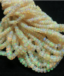 Shop Natural Yellow Ethiopian Opal Smooth Rondelle Beads