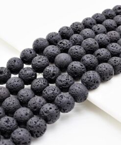 Shop 4mm Natural Lava Smooth Round Beads