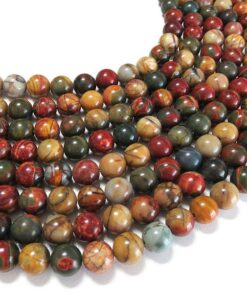 Shop 8mm Natural Picasso Jasper Smooth Round Beads