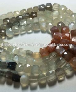 Shop Multi Moonstone Faceted Box Beads Strand