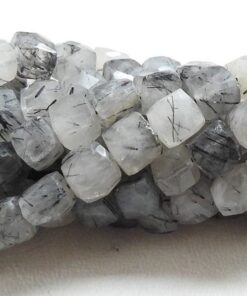 Shop Natural Black Rutile Faceted Box Beads Strand
