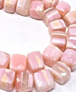 Shop Natural Pink Opal Faceted Box Beads Strand