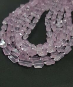 Shop Rose Quartz Faceted Tumble Nuggets Beads