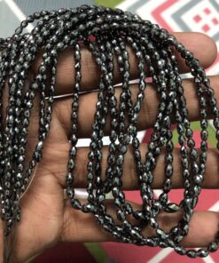 Shop AAA Black Diamond Faceted Oval Barrel Beads Strand