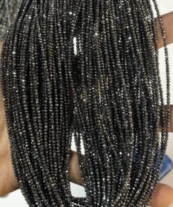 Shop AAA Black Diamond Faceted Rondelle Beads Strand