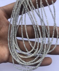Shop AAA Gray Diamond Faceted Rondelle Beads Strand
