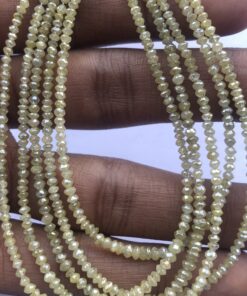 Shop AAA LC Yellow Diamond Faceted Rondelle Beads Strand