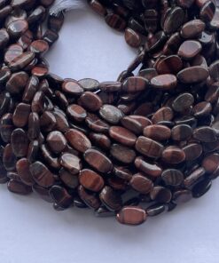 Natural Red Tiger Eye Smooth Oval Beads Strand