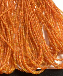 Natural Orange Ethiopian Opal Smooth Rondelle Beads Strand