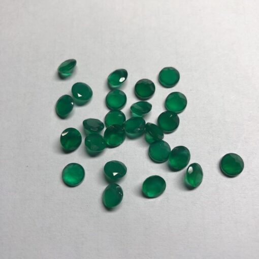 2mm Natural Green Onyx Round Cut Gemstone