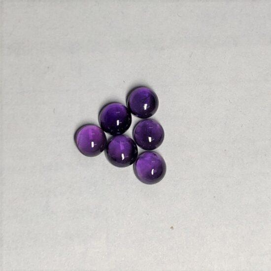 6mm Natural Amethyst Smooth Round Cabochon
