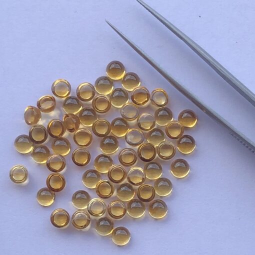 6mm Natural Citrine Smooth Round Cabochon