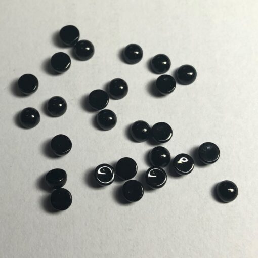 4mm Natural Black Onyx Smooth Round Cabochon